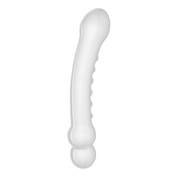 zakrzywione przezroczyste dildo z wypustkami 17 cm-6