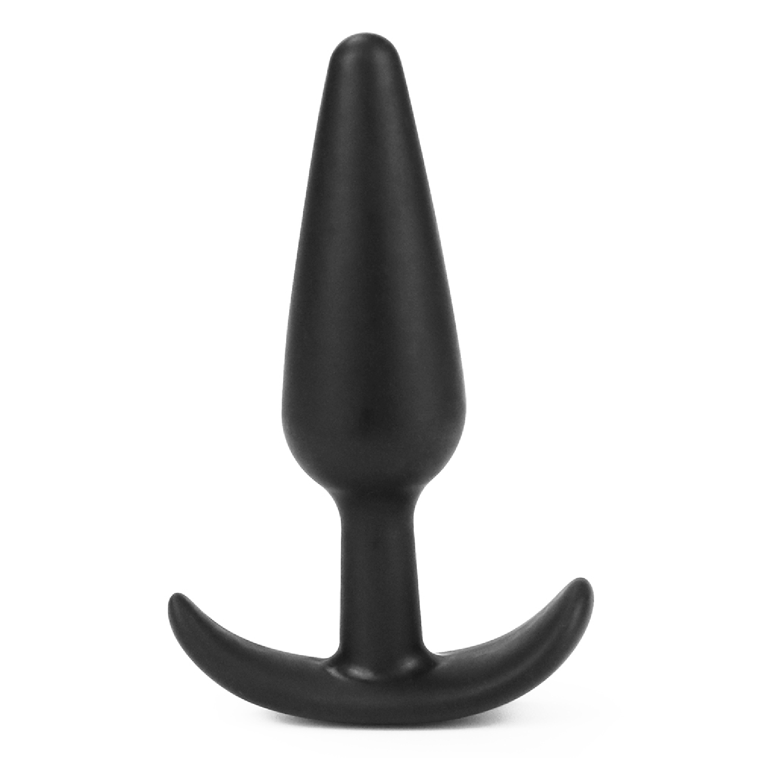 Korek analny silikonowy z uchwytem czarny 11 cm-2