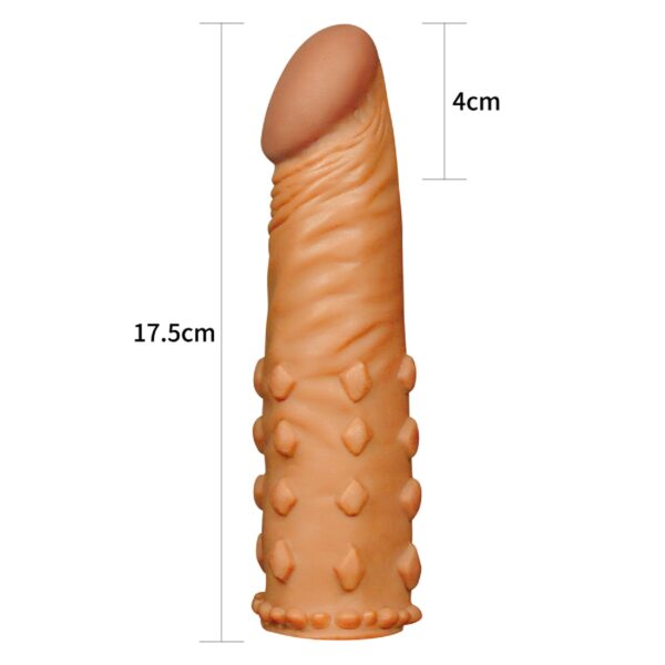 Latynoska nakładka na prącie z wypustkami 17,5 cm-3