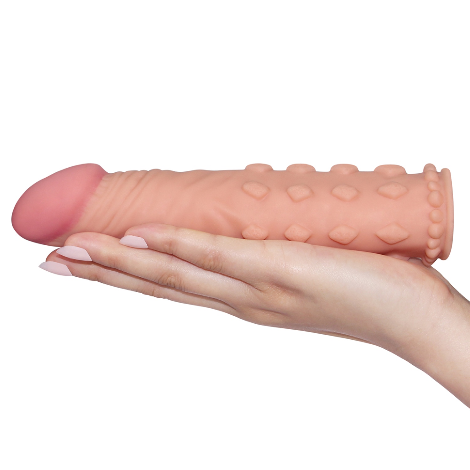 Nakładka z wypustkami na penisa cielista 17,5 cm-2