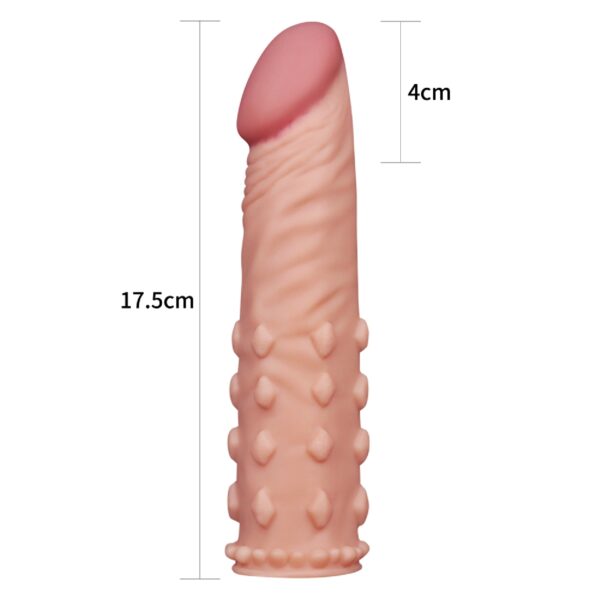 Nakładka z wypustkami na penisa cielista 17,5 cm-5