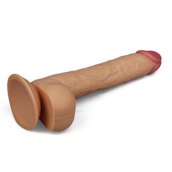 Super giętkie dildo z przyssawką i jądrami 27,5 cm-3