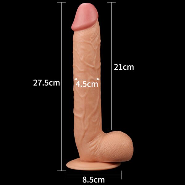 Super giętkie dildo z przyssawką i jądrami 27,5 cm-8