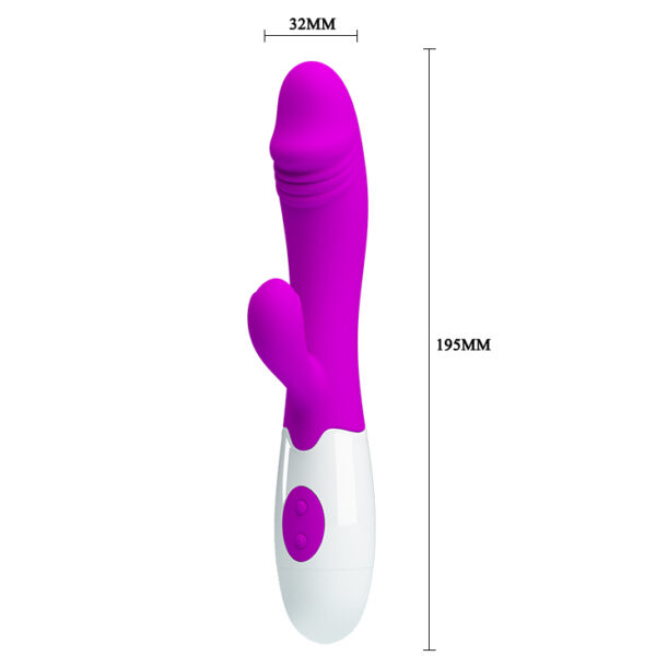 Króliczek wibrator z sex masażerem 19cm 30 trybów-6