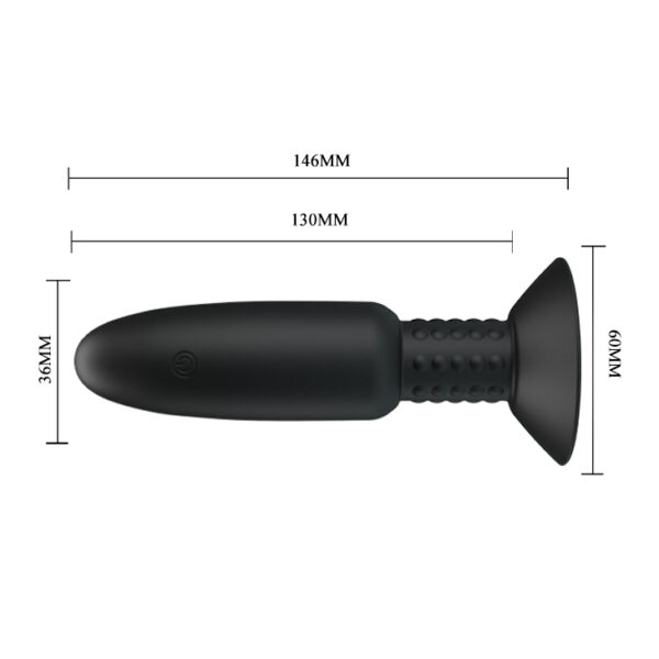 Korek analny z wibracjami rotacją przyssawka 14cm-5