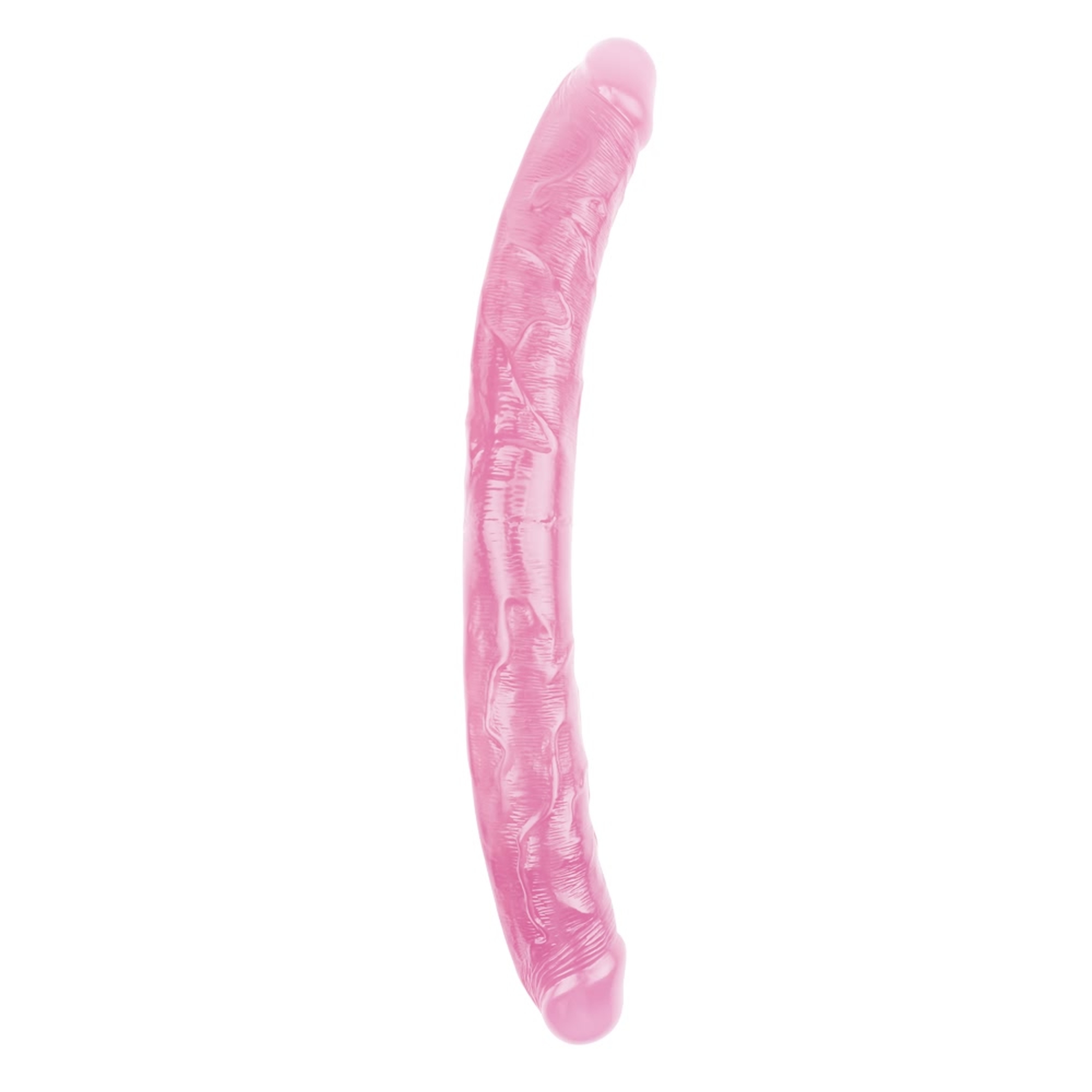 Różowe podwójne żylaste dildo sex lesbijski 46 cm-2